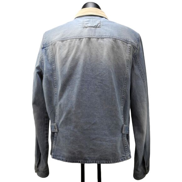Ralph Lauren Jeans Blue Denim Jean Jacket Tan Corduroy Collar/Cuffs - Women's L - Picture 8 of 10